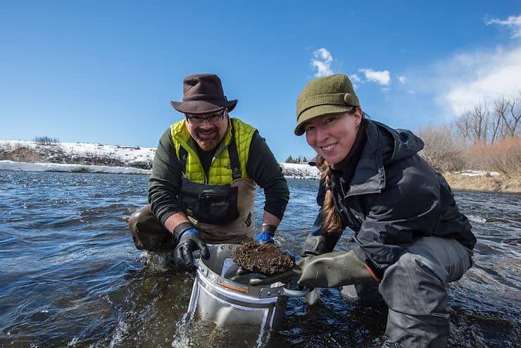 team-members collecting samples