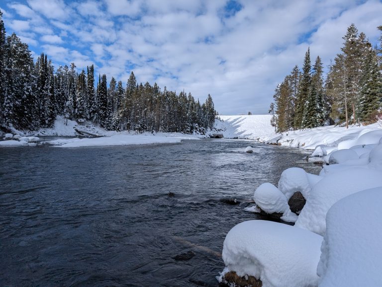 snowy view of Snake River
