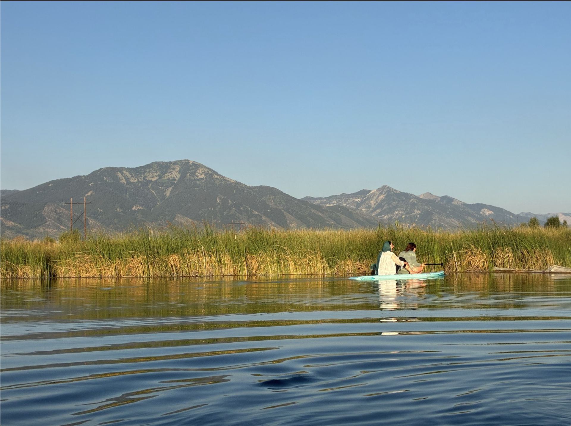 2 people on a paddleboard