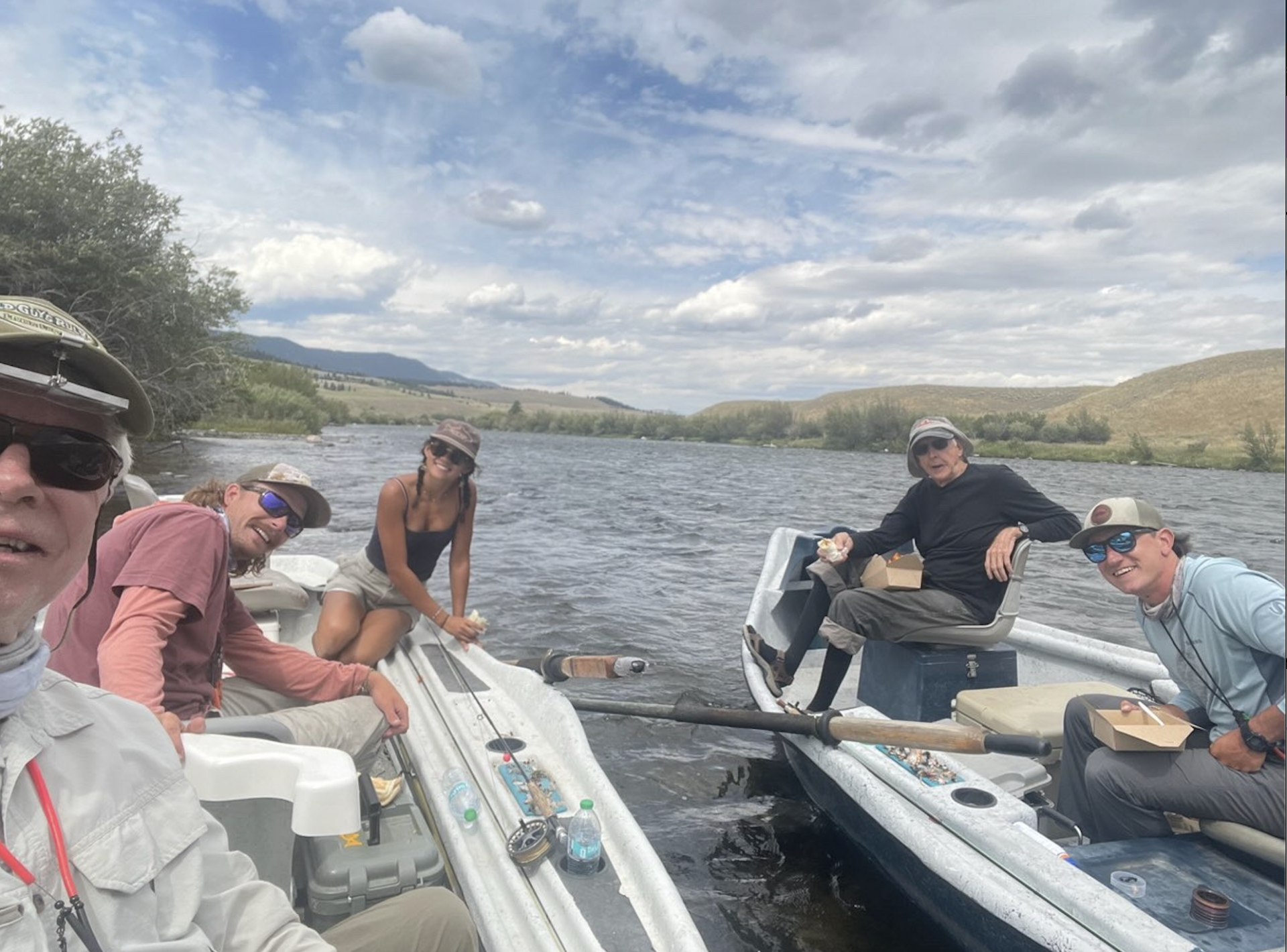 Group of people on the river
