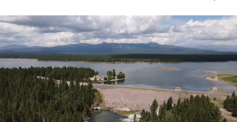 Aerial view of a lake