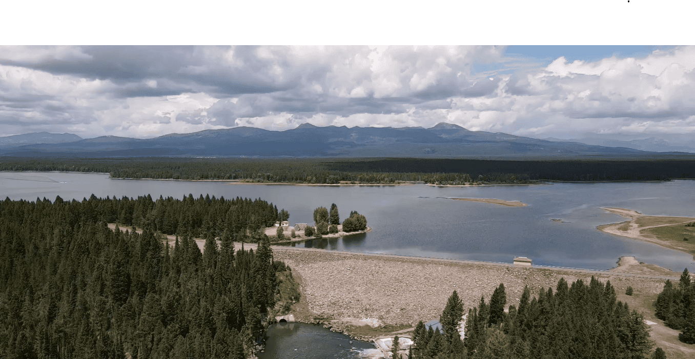 Aerial view of a lake
